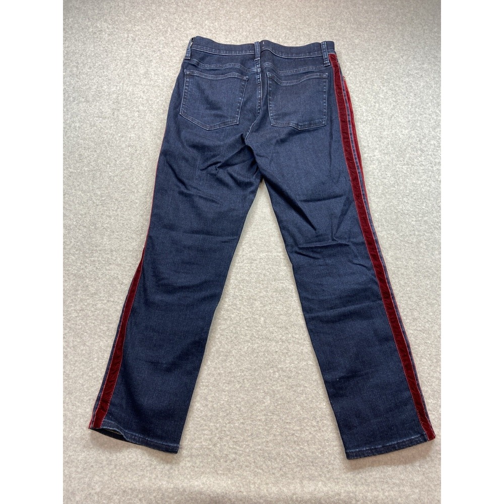 J.Crew Jeans Womens 27 Blue Vintage Straight Red Side Stripe Stretch‎ Denim - Picture 7 of 13